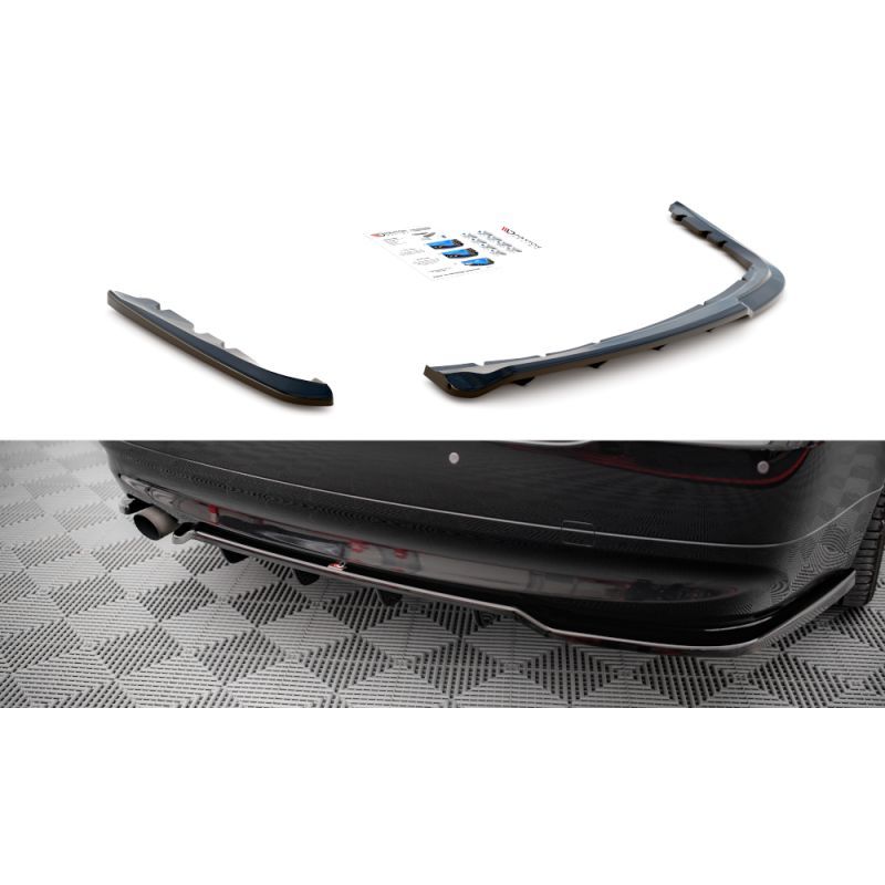 Maxton Central Rear Splitter (with vertical bars) BMW 3 Sedan E90 Gloss Black, Nouveaux produits maxton-design