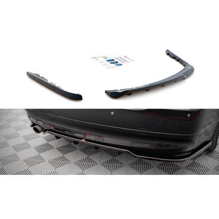 Maxton Central Rear Splitter (with vertical bars) BMW 3 Sedan E90 Gloss Black, Nouveaux produits maxton-design