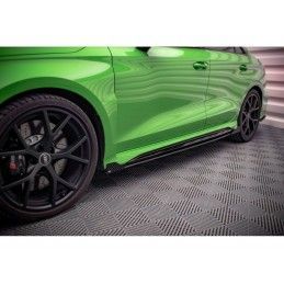 Maxton Street Pro Side Skirts Diffusers + Flaps Audi RS3 Sedan 8Y Black + Gloss Flaps, Nouveaux produits maxton-design