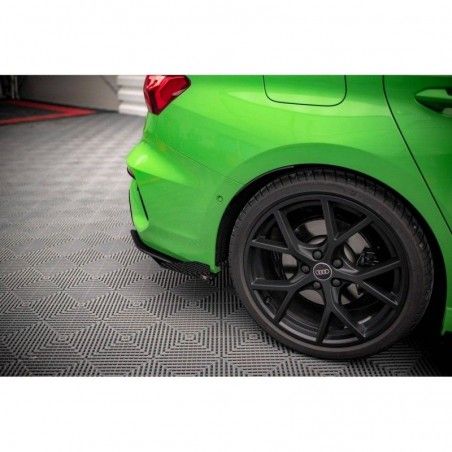 Maxton Street Pro Rear Side Splitters + Flaps Audi RS3 Sedan 8Y Black + Gloss Flaps, Nouveaux produits maxton-design