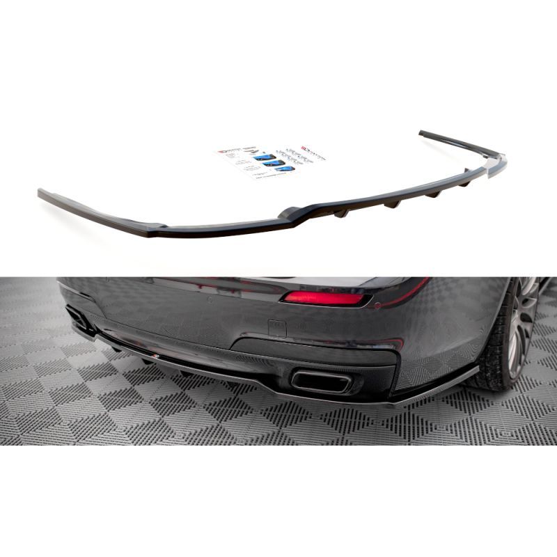 Maxton Central Rear Splitter (with vertical bars) BMW 7 M-Pack F01 Gloss Black, Nouveaux produits maxton-design