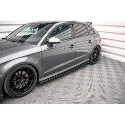 Maxton Street Pro Side Skirts Diffusers Audi S3 Sportback 8V Facelift Black, Nouveaux produits maxton-design