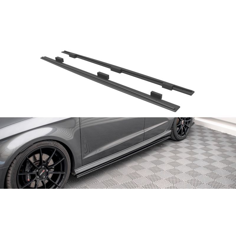 Maxton Street Pro Side Skirts Diffusers Audi S3 Sportback 8V Facelift Black-Red, Nouveaux produits maxton-design