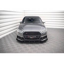 Maxton Street Pro Front Splitter V.1 + Flaps Audi S3 Sportback 8V Facelift Black + Gloss Flaps, Nouveaux produits maxton-design