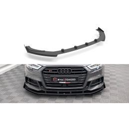 Maxton Street Pro Front Splitter V.1 + Flaps Audi S3 Sportback 8V Facelift Black-Red + Gloss Flaps, Nouveaux produits maxton-des