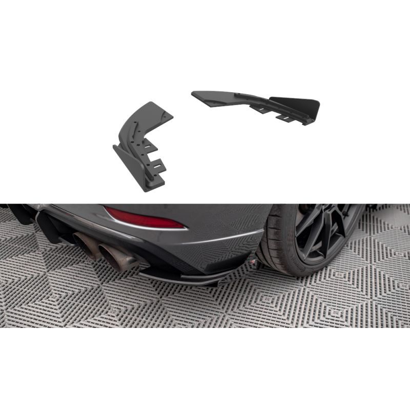 Maxton Street Pro Rear Side Splitters + Flaps Audi S3 Sportback 8V Facelift Black-Red + Gloss Flaps, Nouveaux produits maxton-de