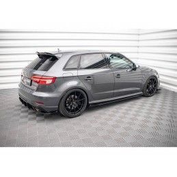 Maxton Street Pro Side Skirts Diffusers + Flaps Audi S3 Sportback 8V Facelift Black + Gloss Flaps, Nouveaux produits maxton-desi