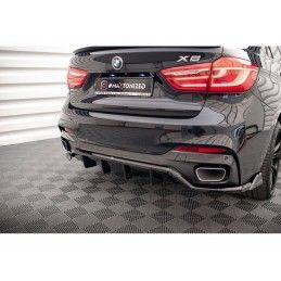 Maxton Central Rear Splitter (with vertical bars) BMW X6 M-Pack F16 Gloss Black, Nouveaux produits maxton-design