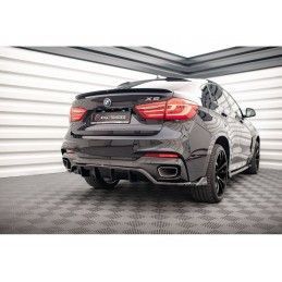 Maxton Central Rear Splitter (with vertical bars) BMW X6 M-Pack F16 Gloss Black, Nouveaux produits maxton-design