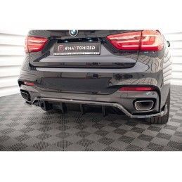 Maxton Central Rear Splitter (with vertical bars) BMW X6 M-Pack F16 Gloss Black, Nouveaux produits maxton-design