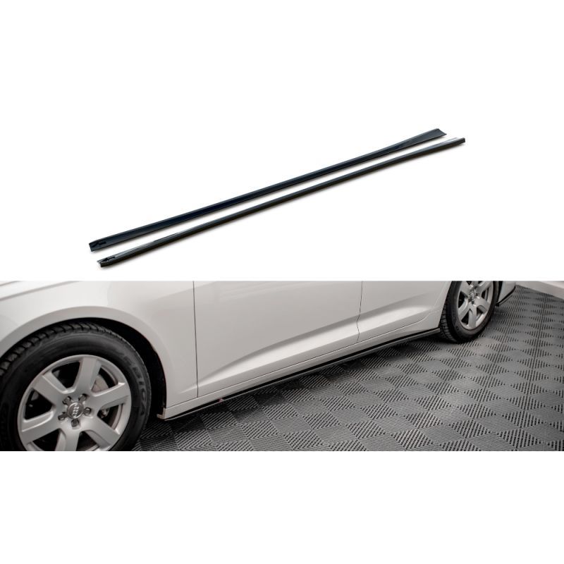 Maxton Side Skirts Diffusers Audi A6 C8 Gloss Black, Nouveaux produits maxton-design