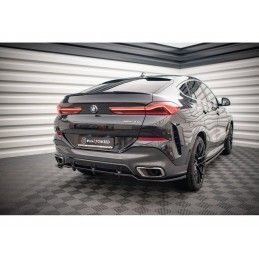 Maxton Central Rear Splitter (with vertical bars) V.2 BMW X6 M-Pack G06 Gloss Black, Nouveaux produits maxton-design