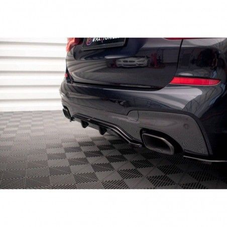 Maxton Central Rear Splitter (with vertical bars) BMW X3 M40i / M40d G01 Gloss Black, Nouveaux produits maxton-design