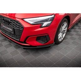 Maxton Street Pro Front Splitter + Flaps Audi A3 8Y Black-Red + Gloss Flaps, Nouveaux produits maxton-design