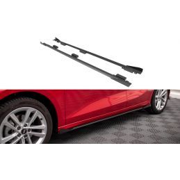 Maxton Street Pro Side Skirts Diffusers + Flaps Audi A3 8Y Black-Red + Gloss Flaps, Nouveaux produits maxton-design