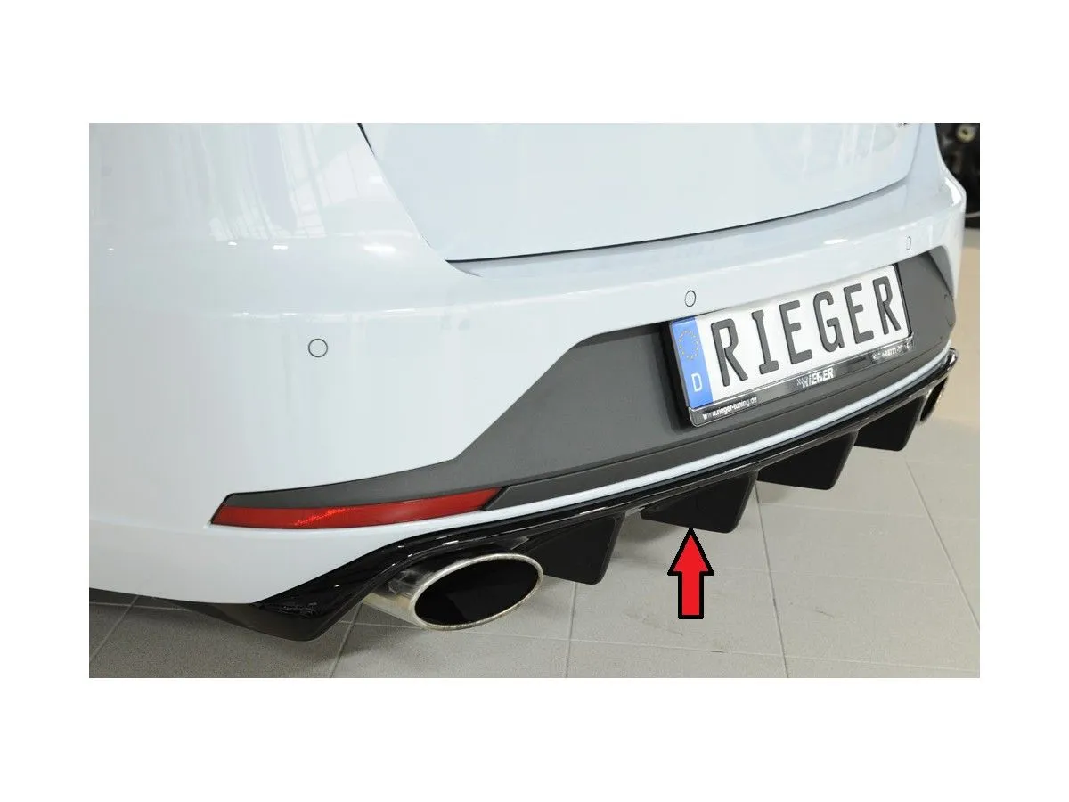 Diffuseur de pare-chocs arrière noir Rieger pour Volkswagen Golf 7 GTI  Facelift