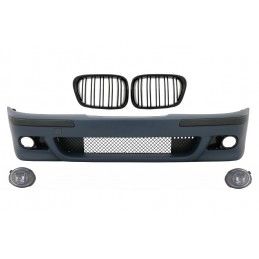 Front Bumper suitable for BMW 5 Series E39 (1995-2003) with Fog Lights and Central Kidney Grilles Double Stripe M5 Look, Nouveau