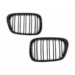 Body Kit suitable for BMW 5 Series E39 (1997-2003) Double Outlet M5 Design with Fog Lights Chrom and Central Grilles Piano Black