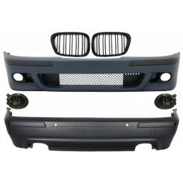 Body Kit suitable for BMW 5 Series E39 (1997-2003) Double Outlet M5 Design with Fog Lights Smoke and Central Grilles Piano Black