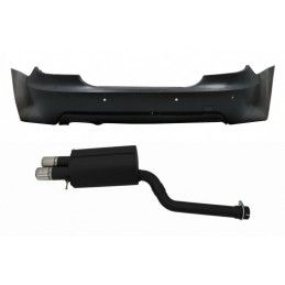 Rear Bumper with Twin Sport Muffler Exhaust System suitable for BMW 5 Series E60 LCI (2007-2010) M-Technik Design with PDC 18mm,