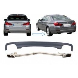 Double Outlet Air Diffuser BMW 5 Series F10 (2011-2017) M 550i Design with Exhaust System suitable for Standard Bumper, Nouveaux