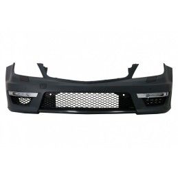 Front Bumper suitable for Mercedes C-Class W204 (2012-up) C63 Facelift Design with Central Front Grille GT-R Panamericana Black,