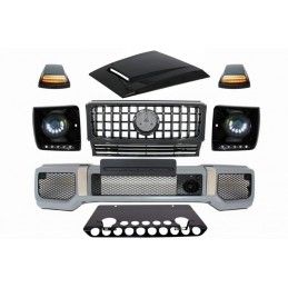 Body Kit suitable for Mercedes G-Class W463 (2005-2012) with Grille G63 GT-R Panamericana Design LED Bi-Xenon Headlights, Nouvea