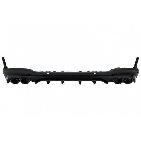 Rear Diffuser with Black Exhaust Muffler Tips suitable for Mercedes GLC SUV X253 Facelift (2020-) GLC43 Design Night Package, No