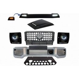 Body Kit suitable for Mercedes G-Class W463 (2005-2012) with Grille G63 GT-R Panamericana Design LED Bi-Xenon Headlights, Nouvea