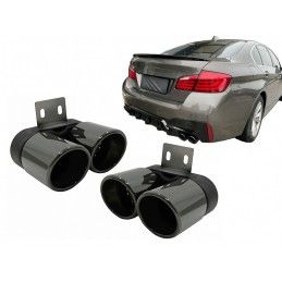 Exhaust Muffler Tips suitable for BMW 5 Series F10 F11 (2011-2017) M5 LCI Design Black, Nouveaux produits kitt