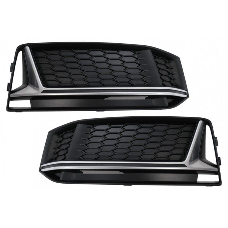 Bumper Lower Grille Side Grilles suitable for Audi A4 B9 Sedan Avant S-Line (2016-2018) RS4 Design Silver Edition, Nouveaux prod