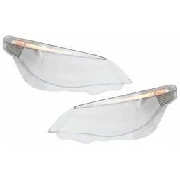 Headlights Lenses Glass Right & Left Side suitable for BMW 5 Series E60 Limousine E61 Touring Non-LCI (2003-03.2007), Nouveaux p
