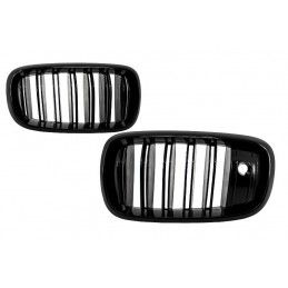 Central Grilles Kidney suitable for BMW X5 X6 (F15) (F16) (2014-up) X5M X6M Double Stripe Design M-Package Sport with Camera, No