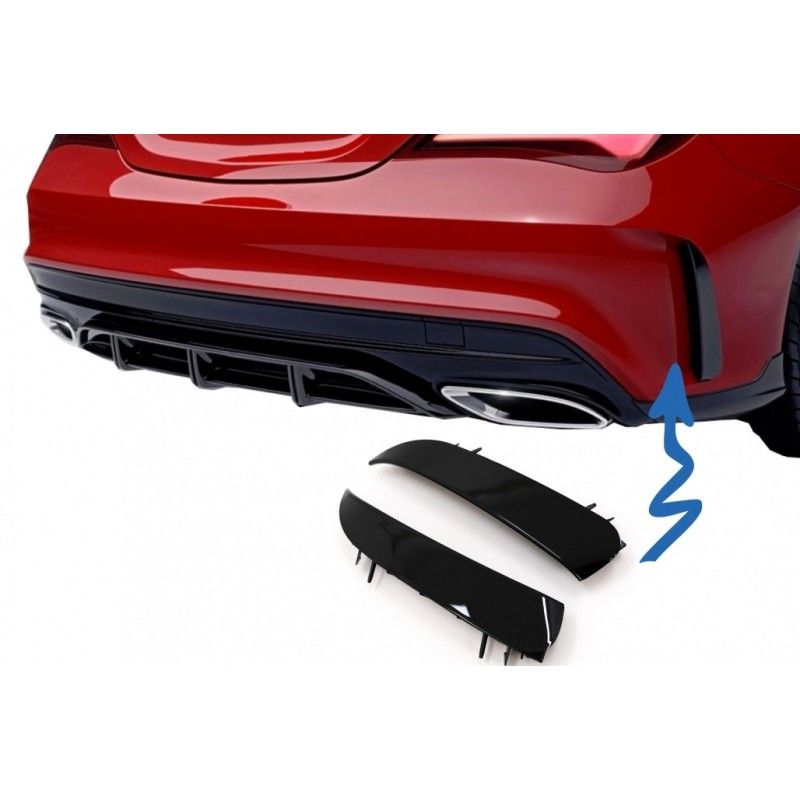 Rear Bumper Splitters Fins Side Vent Flaps Flics suitable for Mercedes CLA W117 C117 X117 (2013-2018) CLA45 Design, Nouveaux pro