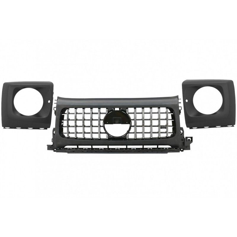 Front Grille with Headlights Covers suitable for Mercedes G-Class W464 W463A G63 AMG (06.2018-Up) GT-R Panamericana Design, Nouv