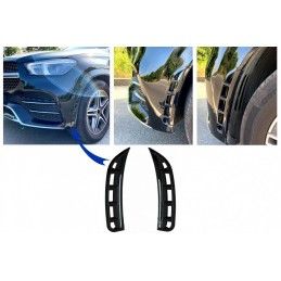 Front Bumper Flaps Side Fins Flacs suitable for Mercedes GLE W167 SUV GLE Coupé C167 Sport Line (2019-Up) Piano Black, Nouveaux 