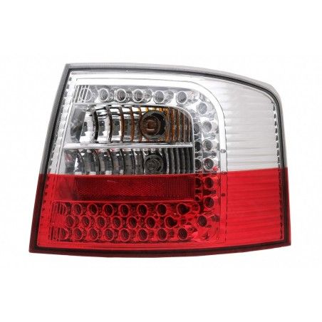 Taillights LED suitable for Audi A6 4B C5 Avant Station Wagon (12.1997-01.2005) Clear Glass Red and White, Nouveaux produits kit