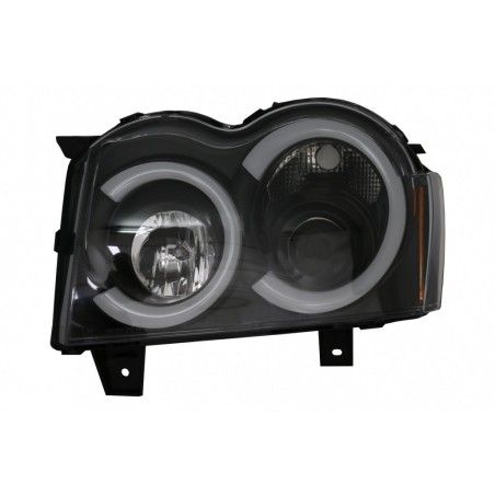 Angel Eyes Headlights LED BAR suitable for Jeep Grand Cherokee WK (2005-2008) Black, Nouveaux produits kitt