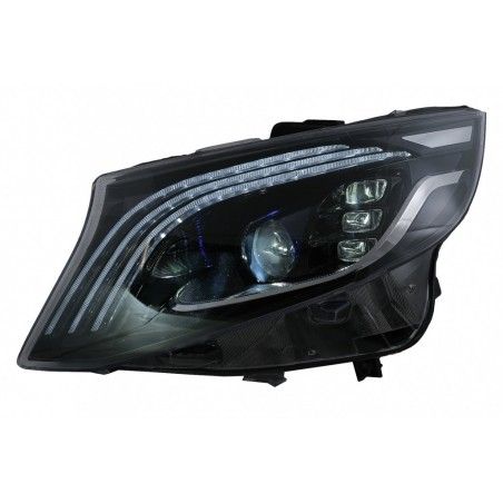 Full LED Headlights suitable for Mercedes V-Class W447 (2016-2020) Black, Nouveaux produits kitt