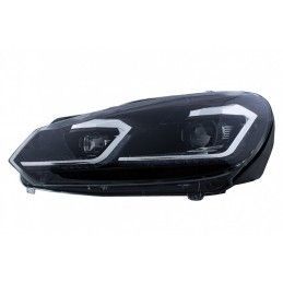 LED Headlights suitable for VW Golf 6 VI (2008-2013) With Facelift G7.5 Look Silver Flowing Dynamic Sequential Turning Lights, N