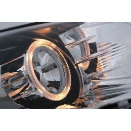 Angel Eyes Headlights suitable for VW Passat B6 3C (03.2005-2010) Chrome LHD or RHD, Nouveaux produits kitt