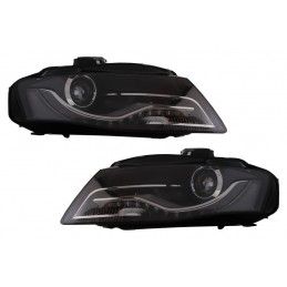 Headlights LED DRL suitable for AUDI A4 B8 8K Avant (2008-2011) with LED Taillights Black/Smoke, Nouveaux produits kitt