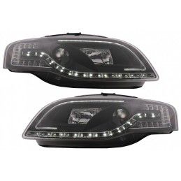 C LED Tube Light Headlights suitable for Audi A4 B7 (11.2004-03.2008) Black, Nouveaux produits kitt