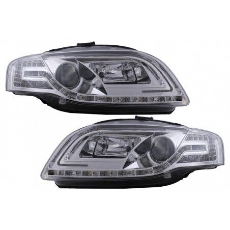 C LED Tube Light Headlights suitable for Audi A4 B7 (11.2004-03.2008) Chrome, Nouveaux produits kitt
