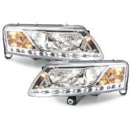 D-LITE Headlights suitable for AUDI A6 4A 04-08 LED DRL HID Xenon D2S Chrome, Nouveaux produits kitt