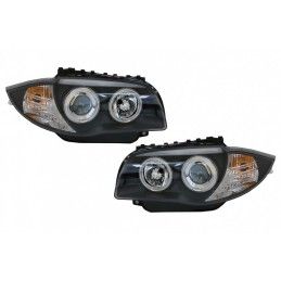 CCFL Angel Eyes Headlights suitable for BMW 1 Series E87 E81 E82 E88 (2004-2011) Black, Nouveaux produits kitt