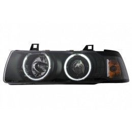 Angel Eyes CCFL Headlights suitable for BMW 3 Series E36 Sedan Touring Compact (1990-1999) Black, Nouveaux produits kitt