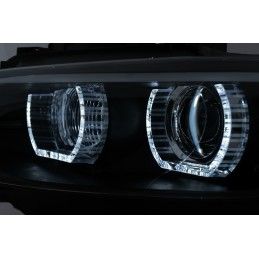 Xenon Headlights 3D LED Angel Eyes suitable for BMW 3 Series E92 E93 (2006-2010) U-Type Black, Nouveaux produits kitt