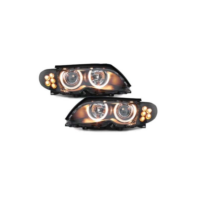 headlights suitable for BMW E46 4d 01-03 _ 2 halo rims, Nouveaux produits kitt
