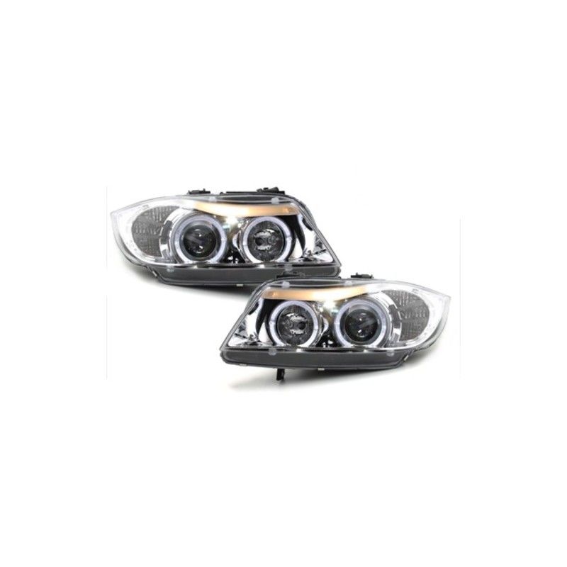 Headlights suitable for BMW 3 Series E90 E91 (03.2005-08.2008) Angel Eyes 2 Halo Rims, Nouveaux produits kitt